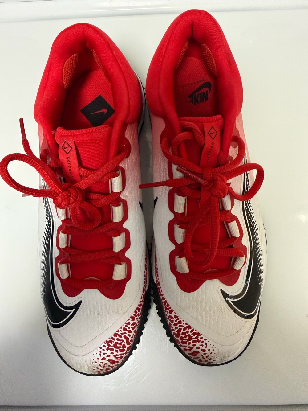 Nike Softball Red and White Terf Shoes